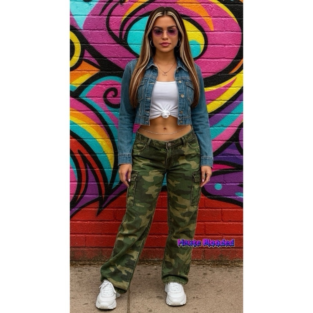 Vintage 90's y2k JouJou Cropped Denim Jacket Jean egirl Indie Sleaze Streetwear